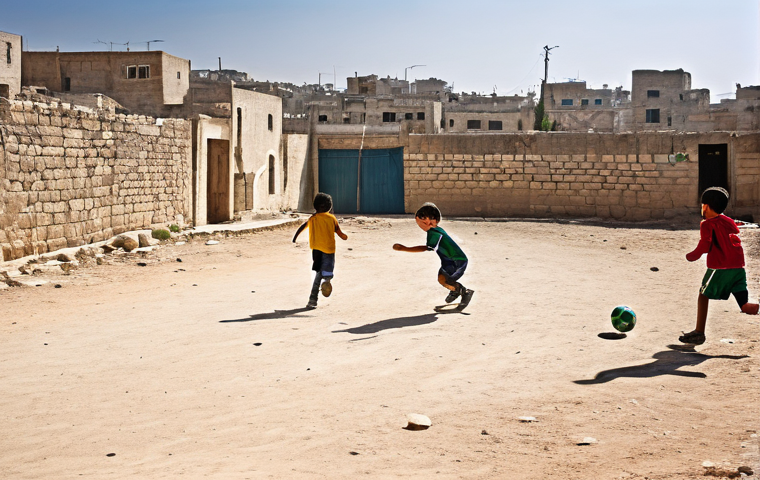 팔레스타인과 축구 - **Image Prompt 1: Resilience on the Pitch**
    "A powerful and emotional scene depicting Palestinia...