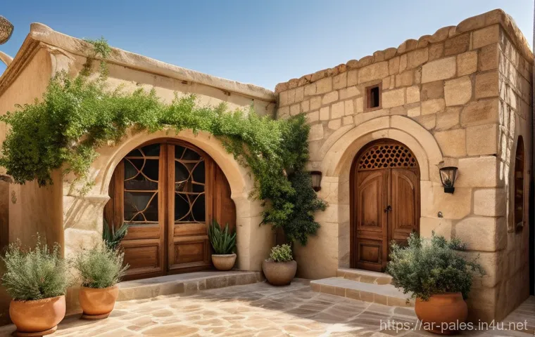 팔레스타인의 전통 가옥 - The welcoming interior of a traditional Palestinian 'Diwan' (guest room), a spacious and elegantly s...